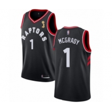 Men's Toronto Raptors #1 Tracy Mcgrady Swingman Black 2019 Basketball Finals Champions Jersey Statement Edition