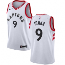 Men's Nike Toronto Raptors #9 Serge Ibaka Authentic White NBA Jersey - Association Edition