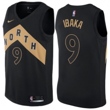 Men's Nike Toronto Raptors #9 Serge Ibaka Swingman Black NBA Jersey - City Edition
