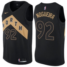 Men's Nike Toronto Raptors #92 Lucas Nogueira Authentic Black NBA Jersey - City Edition
