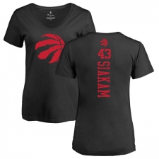 NBA Women's Nike Toronto Raptors #43 Pascal Siakam Black One Color Backer Slim-Fit V-Neck T-Shirt