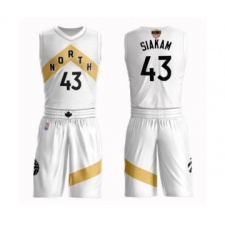 Women's Toronto Raptors #43 Pascal Siakam Swingman White 2019 Basketball Finals Bound Suit Jersey - City Edition
