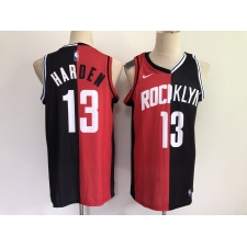 Men's Houston Rockets #13 James Harden 2021 Past And Present Red-Black Rockets Mvp Jersey