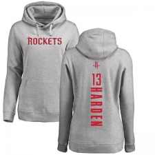 NBA Women's Nike Houston Rockets #13 James Harden Ash Backer Pullover Hoodie