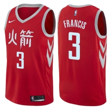Men's Nike Houston Rockets #3 Steve Francis Authentic Red NBA Jersey - City Edition