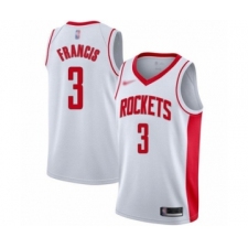 Youth Houston Rockets #3 Steve Francis Swingman White Finished Basketball Jersey - Association Edition