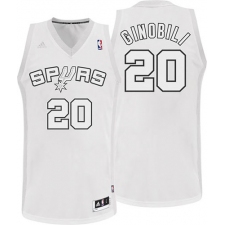 Men's Adidas San Antonio Spurs #20 Manu Ginobili Swingman White Winter On-Court NBA Jersey
