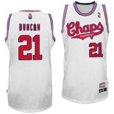 Men's Adidas San Antonio Spurs #21 Tim Duncan Authentic White Latin Nights NBA Jersey