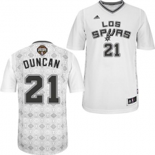Men's Adidas San Antonio Spurs #21 Tim Duncan Swingman White New Latin Nights NBA Jersey