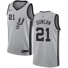 Men's Nike San Antonio Spurs #21 Tim Duncan Swingman Silver Alternate NBA Jersey Statement Edition
