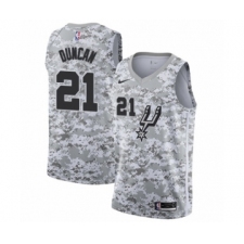 Men's San Antonio Spurs #21 Tim Duncan White Swingman Jersey - Earned Edition