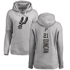 NBA Women's Nike San Antonio Spurs #21 Tim Duncan Ash Backer Pullover Hoodie