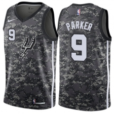 Men's Nike San Antonio Spurs #9 Tony Parker Authentic Camo NBA Jersey - City Edition