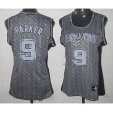 Women's Adidas San Antonio Spurs #9 Tony Parker Swingman Grey Static Fashion NBA Jersey