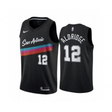 Men's San Antonio Spurs #12 LaMarcus Aldridge Black City Edition Fiesta 2020-21 Stitched Basketball Jersey