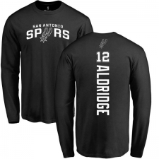NBA Nike San Antonio Spurs #12 LaMarcus Aldridge Black Backer Long Sleeve T-Shirt