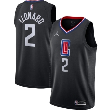 Men's LA Clippers #2 Kawhi Leonard Jordan Brand Black 2020-21 Swingman Jersey