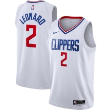 Men's LA Clippers #2 Kawhi Leonard Nike White 2020-21 Swingman Jersey