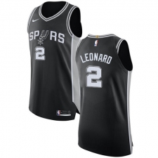 Men's Nike San Antonio Spurs #2 Kawhi Leonard Authentic Black Road NBA Jersey - Icon Edition