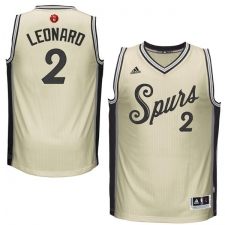 Youth Adidas San Antonio Spurs #2 Kawhi Leonard Authentic Cream 2015-16 Christmas Day NBA Jersey