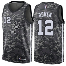 Men's Nike San Antonio Spurs #12 Bruce Bowen Authentic Camo NBA Jersey - City Edition