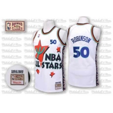 Men's Adidas San Antonio Spurs #50 David Robinson Authentic White 1995 All Star Throwback NBA Jersey