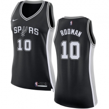 Women's Nike San Antonio Spurs #10 Dennis Rodman Swingman Black Road NBA Jersey - Icon Edition