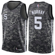 Men's Nike San Antonio Spurs #5 Dejounte Murray Swingman Camo NBA Jersey - City Edition