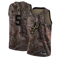 Men's Nike San Antonio Spurs #5 Dejounte Murray Swingman Camo Realtree Collection NBA Jersey