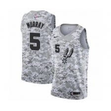 Men's San Antonio Spurs #5 Dejounte Murray White Swingman Jersey - Earned Edition