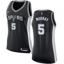 Women's Nike San Antonio Spurs #5 Dejounte Murray Authentic Black Road NBA Jersey - Icon Edition