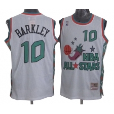 Men's Mitchell and Ness Phoenix Suns #10 Charles Barkley Authentic White 1996 All star Throwback NBA Jersey