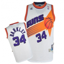 Men's Mitchell and Ness Phoenix Suns #34 Charles Barkley Swingman White Throwback NBA Jersey