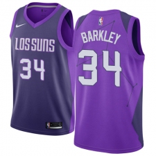 Men's Nike Phoenix Suns #34 Charles Barkley Authentic Purple NBA Jersey - City Edition