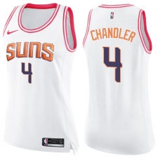 Women's Nike Phoenix Suns #4 Tyson Chandler Swingman White/Pink Fashion NBA Jersey