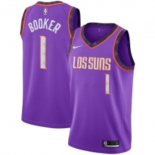 Men's Nike Phoenix Suns #1 Devin Booker Swingman Purple NBA Jersey - 2018 19 City Edition
