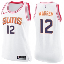 Women's Nike Phoenix Suns #12 T.J. Warren Swingman White/Pink Fashion NBA Jersey