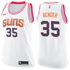 Women's Nike Phoenix Suns #35 Dragan Bender Swingman White/Pink Fashion NBA Jersey