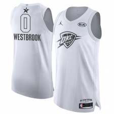 Men's Nike Jordan Oklahoma City Thunder #0 Russell Westbrook Authentic White 2018 All-Star Game NBA Jersey