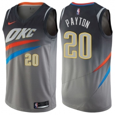 Men's Nike Oklahoma City Thunder #20 Gary Payton Swingman Gray NBA Jersey - City Edition