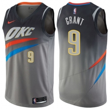 Men's Nike Oklahoma City Thunder #9 Jerami Grant Swingman Gray NBA Jersey - City Edition