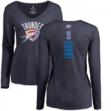 NBA Women's Nike Oklahoma City Thunder #9 Jerami Grant Navy Blue Backer Long Sleeve T-Shirt
