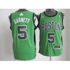 Celtics #5 Kevin Garnett Green(Black No.) Alternate Revolution 30 Stitched NBA Jersey