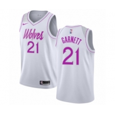 Men's Nike Minnesota Timberwolves #21 Kevin Garnett White Swingman Jersey - Earned Edition