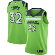 Men's Minnesota Timberwolves #32 Karl-Anthony Towns Jordan Brand Green 2020-21 Swingman Jersey