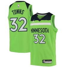 Youth Minnesota Timberwolves #32 Karl-Anthony Towns Jordan Brand Green 2020-21 Swingman Player Jersey