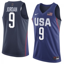 Men's Nike Team USA #9 Michael Jordan Swingman Navy Blue 2016 Olympics Basketball Jersey