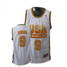 Men's Nike Team USA #9 Michael Jordan Swingman Red Gold No. Basketball Jersey
