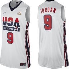 Men's Nike Team USA #9 Michael Jordan Swingman White 2012 Olympic Retro Basketball Jersey