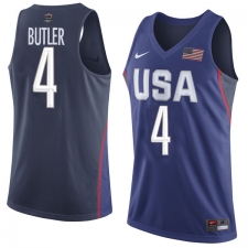 Men's Nike Team USA #4 Jimmy Butler Authentic Navy Blue 2016 Olympic Basketball Jersey